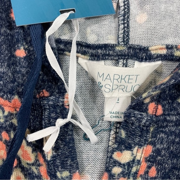 New Market & Spruce Kallon Brush Knit Shirt Hooded Floral - Picture 6 of 8